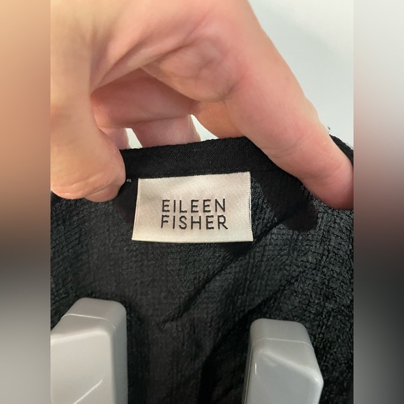 Eileen Fisher Black Cardigan Medium - linen blend - Picture 4 of 6